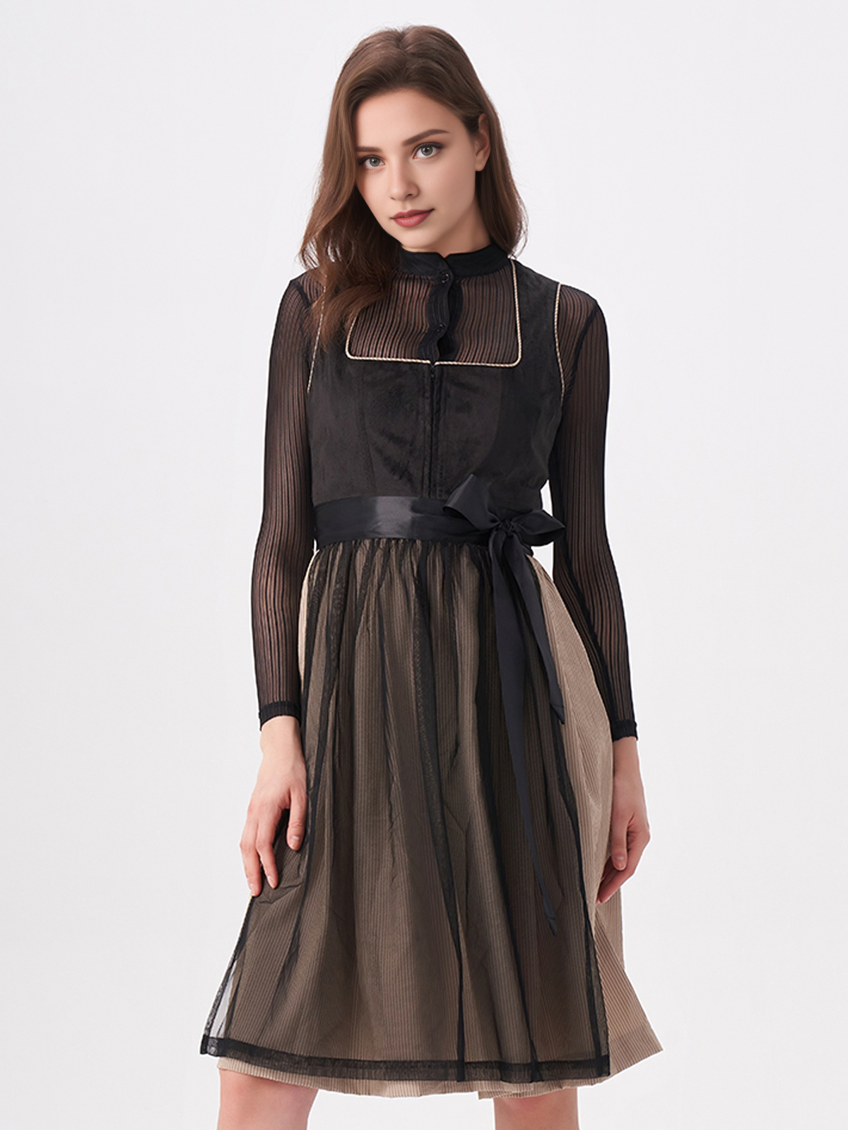 Krüger Dirndl Samt Blau – Eleganz in tiefem Blau