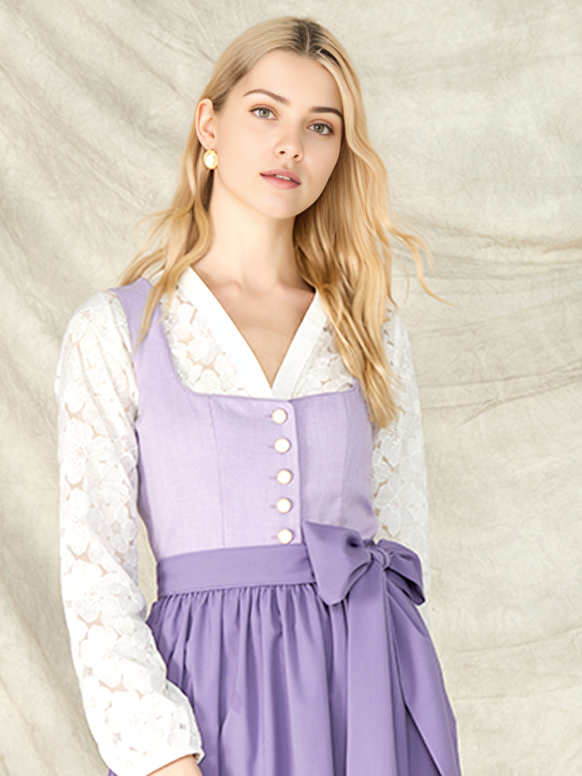 Dirndl in Lila mit femininem Schnitt