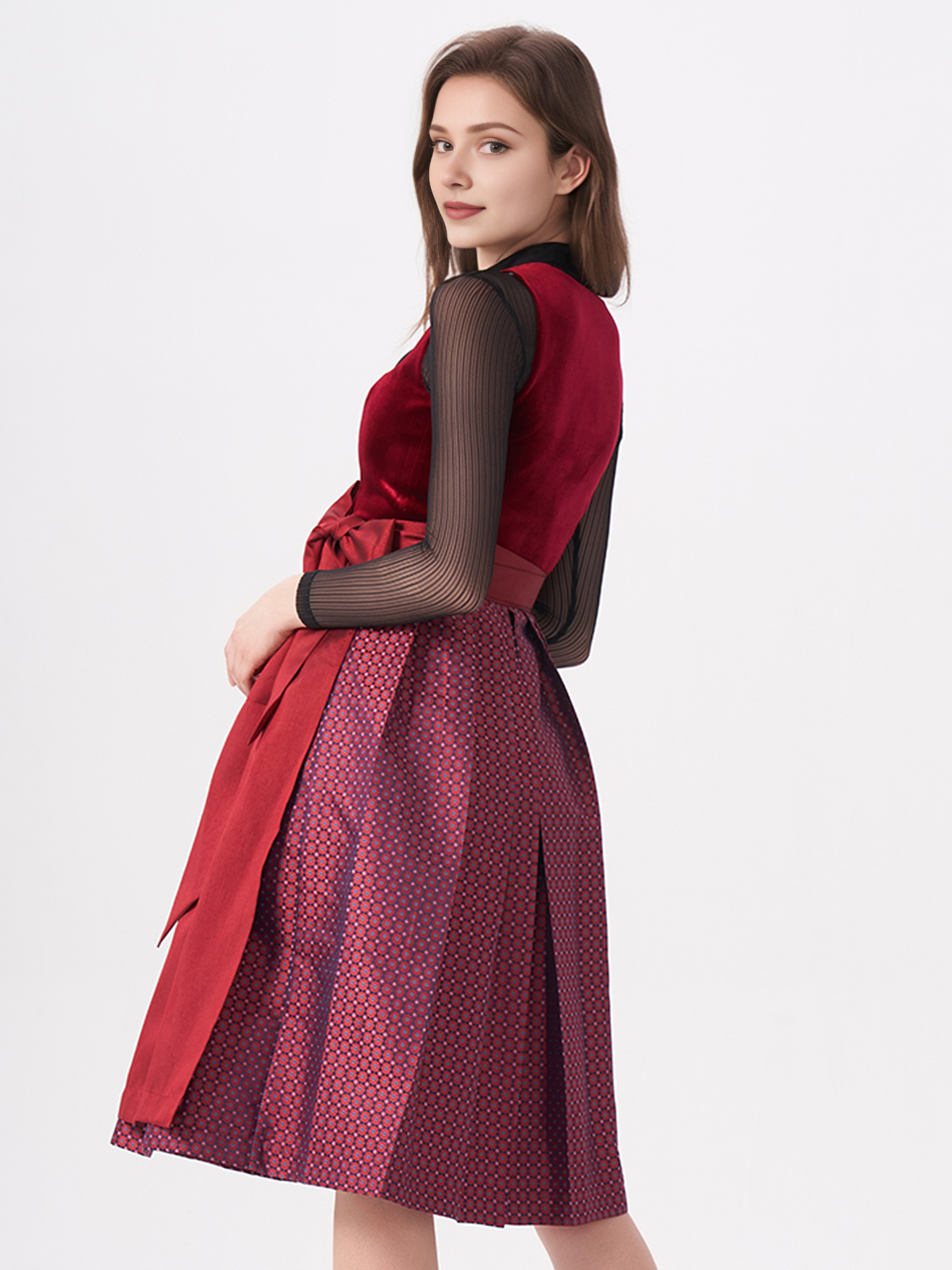 Dirndl in blau-grau