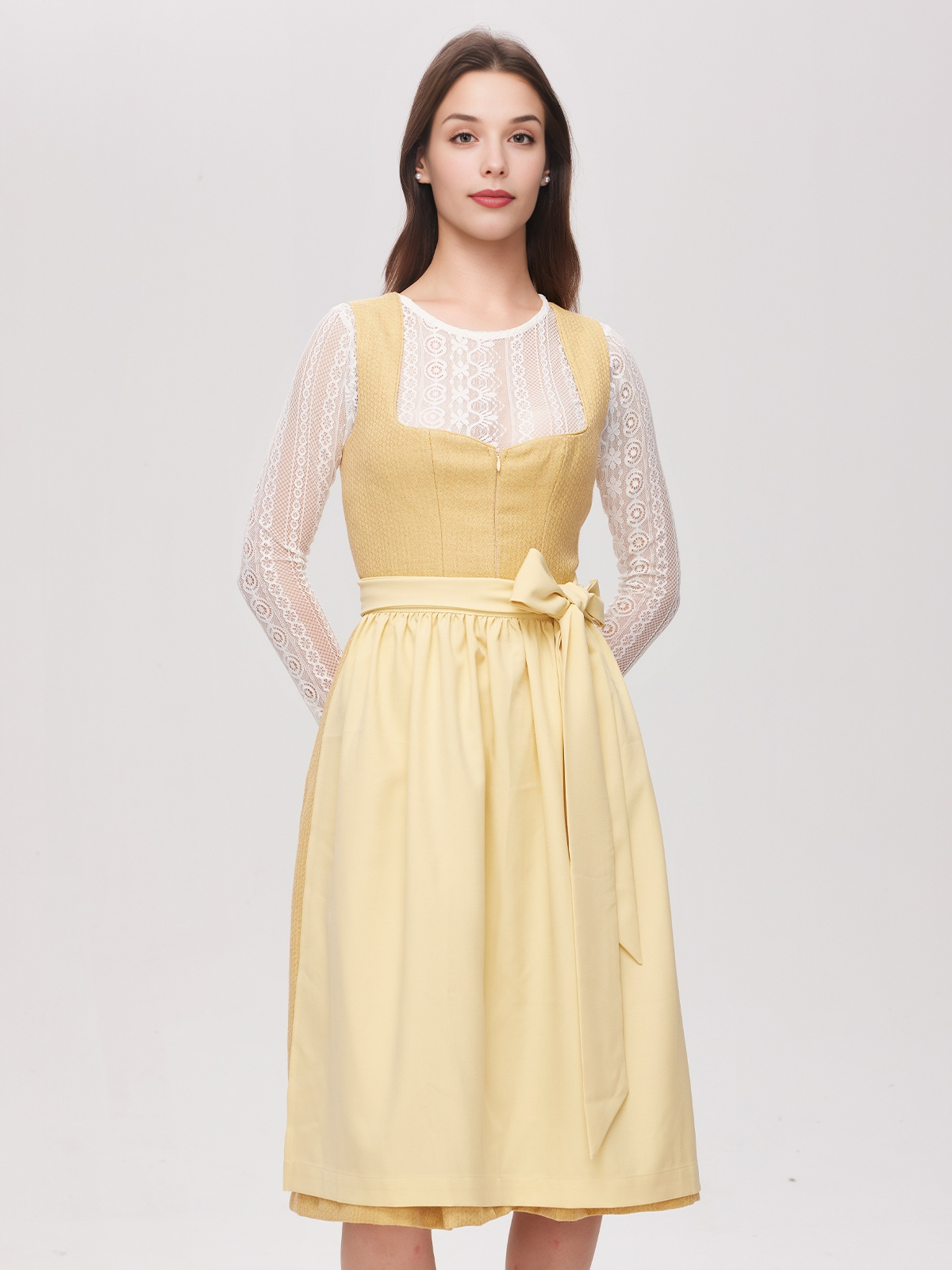 Dirndl mit Reißverschluss in Gelb